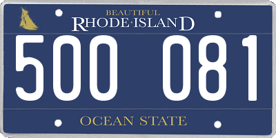 RI license plate 500081