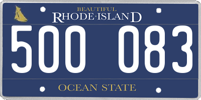 RI license plate 500083