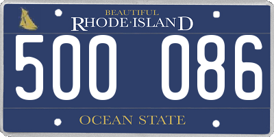 RI license plate 500086