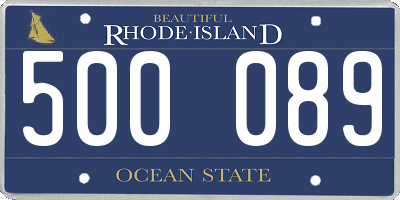 RI license plate 500089