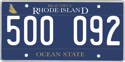 RI license plate 500092
