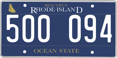 RI license plate 500094