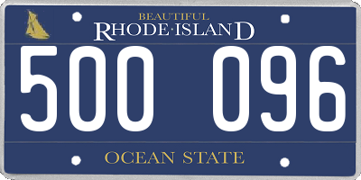 RI license plate 500096