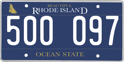 RI license plate 500097