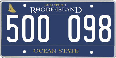 RI license plate 500098