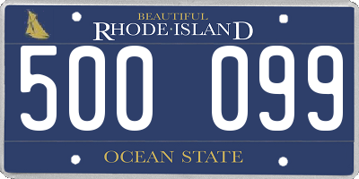 RI license plate 500099