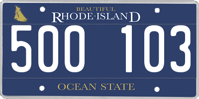 RI license plate 500103