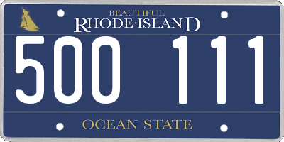 RI license plate 500111