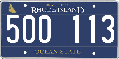 RI license plate 500113