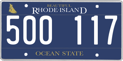 RI license plate 500117