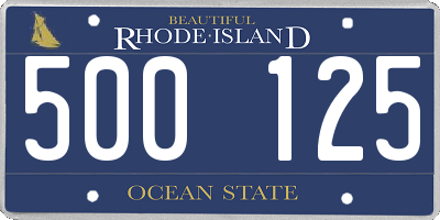 RI license plate 500125