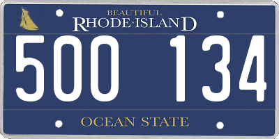 RI license plate 500134