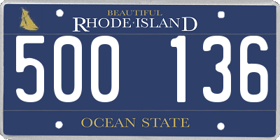 RI license plate 500136