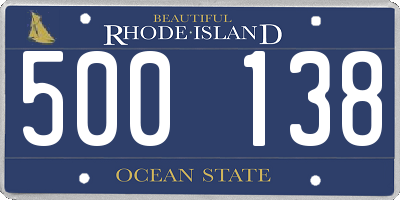RI license plate 500138