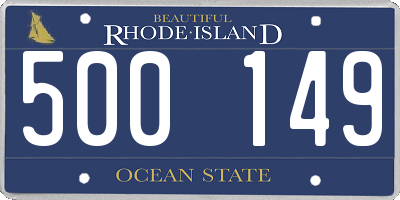 RI license plate 500149