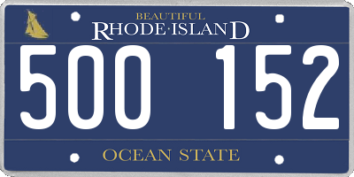 RI license plate 500152