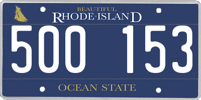 RI license plate 500153