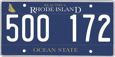 RI license plate 500172