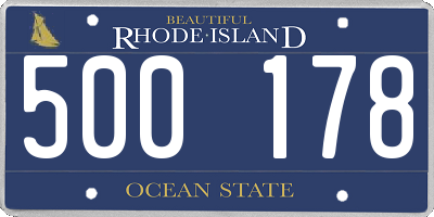 RI license plate 500178