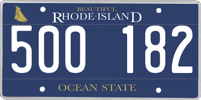 RI license plate 500182