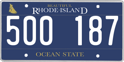 RI license plate 500187