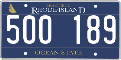RI license plate 500189