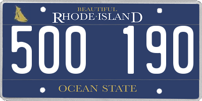 RI license plate 500190