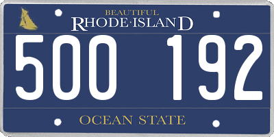 RI license plate 500192