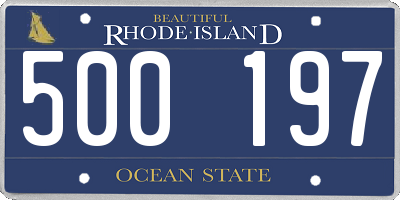 RI license plate 500197