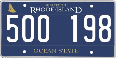 RI license plate 500198
