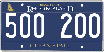 RI license plate 500200