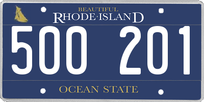 RI license plate 500201