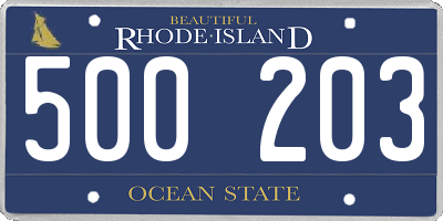 RI license plate 500203