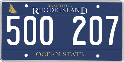 RI license plate 500207