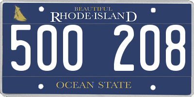 RI license plate 500208