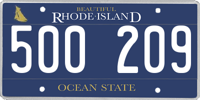 RI license plate 500209