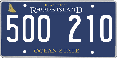 RI license plate 500210