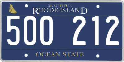 RI license plate 500212