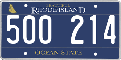 RI license plate 500214