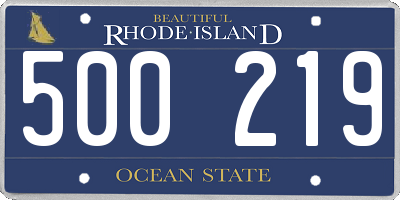 RI license plate 500219