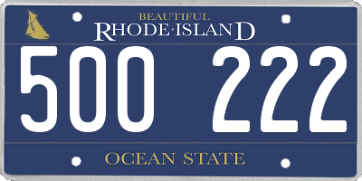 RI license plate 500222