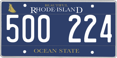 RI license plate 500224