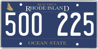 RI license plate 500225