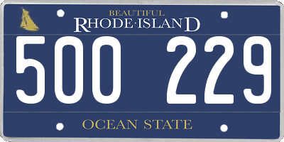 RI license plate 500229