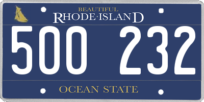 RI license plate 500232