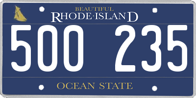 RI license plate 500235