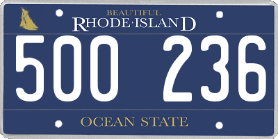 RI license plate 500236