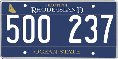RI license plate 500237