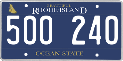 RI license plate 500240