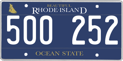 RI license plate 500252